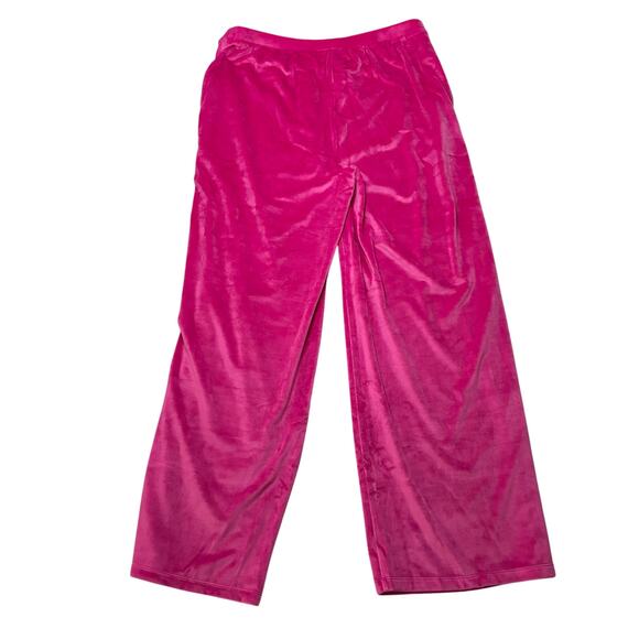 Charter Club Pink Velour Wide Leg Lounge Pants Women’s Large NWT - Picture 3 of 6